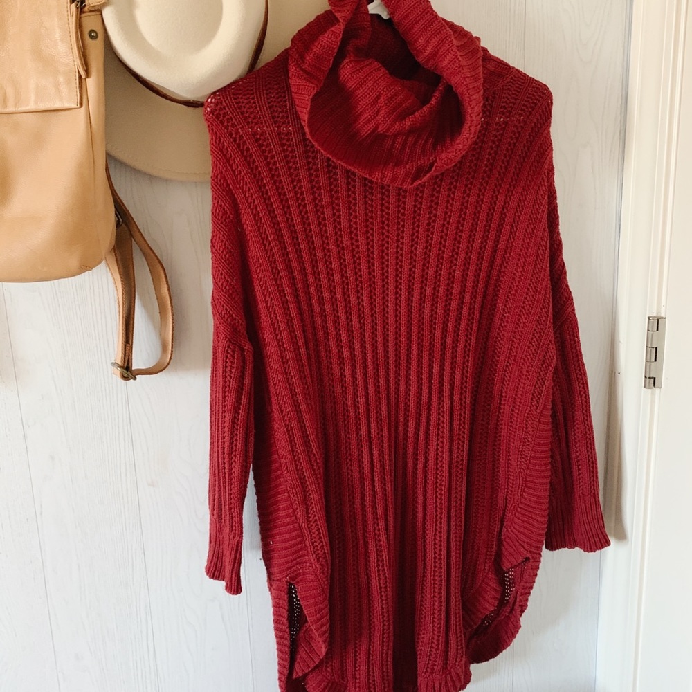 Express - Burgundy Tunic Sweater